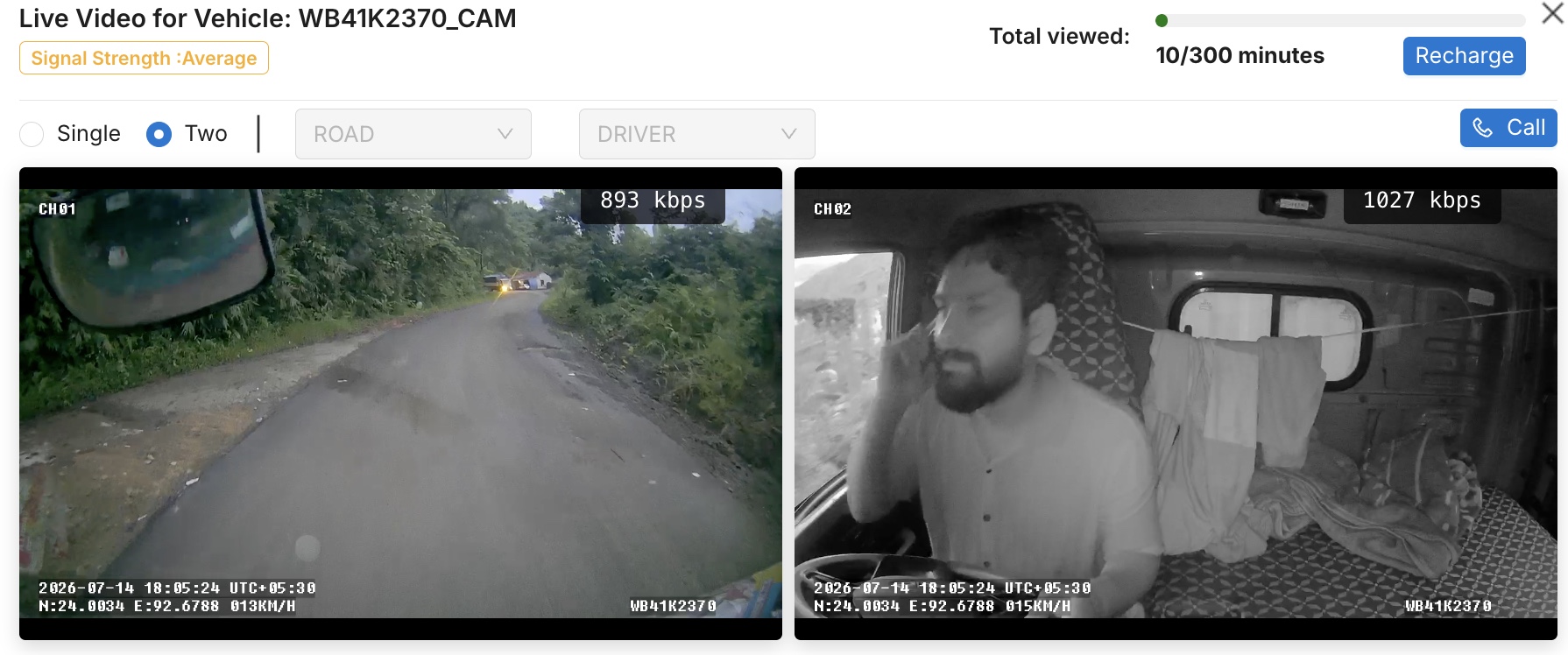 Live dashcam monitoring from dock to delivery